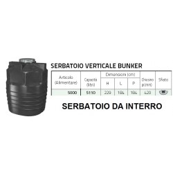 SERBATOIO INTERRO 5000LT  × H229 - Ø 184CM