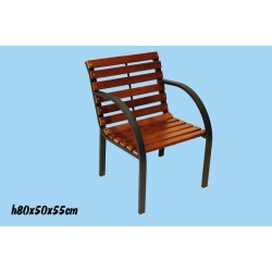 Poltrona Legno E Metallo 55x60x80cm