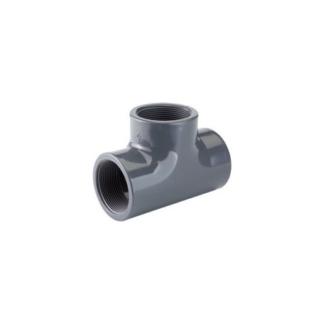 TEE PVC GRIGIO FILETTATO    3*