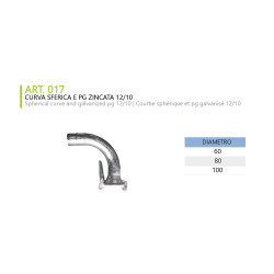 Curva Zincata Sferica Mf X Pg 90°   D.80
