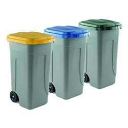 BIDONE CARRELLATO LT.100 C/COPERCHIO (GIALLO)