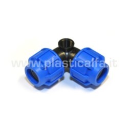 Gomito Femmina Compressione 25x3/4" C/derivaz Lat