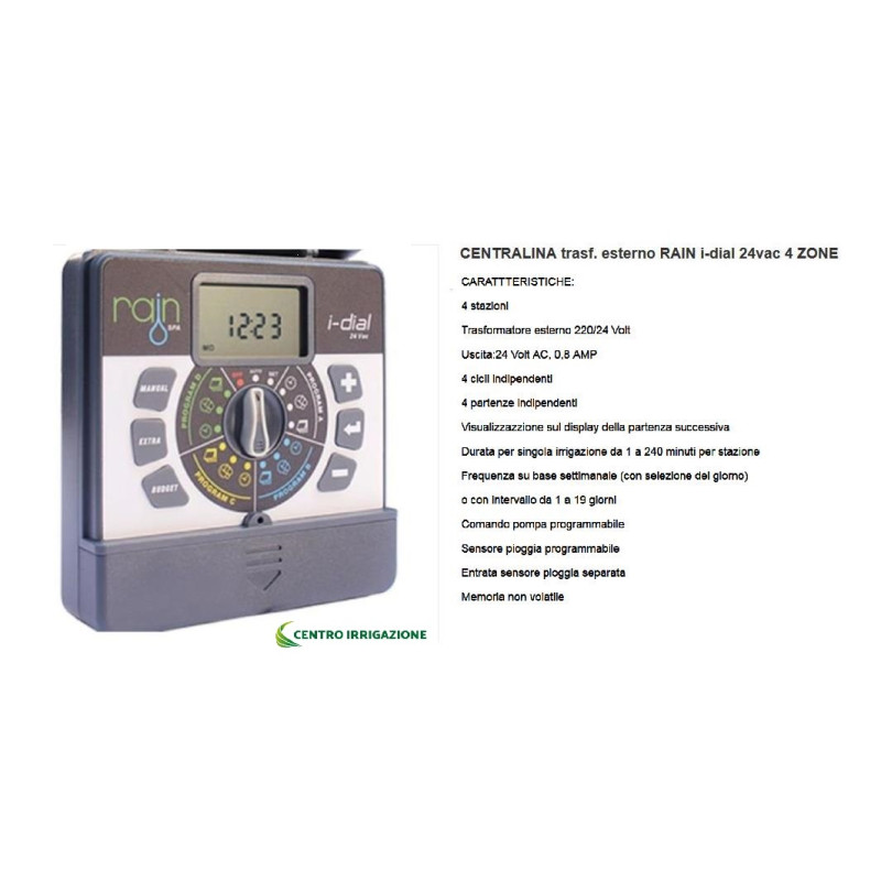 PROGRAMMATORE I-DIAL 4 ZONE 24VAC INTERNO RAIN