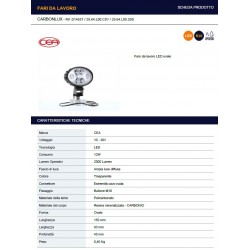 Faro A 6 Led Ovale 150x90 2000lm Ip69k C/cavo Lampeggiante Trattore Luce