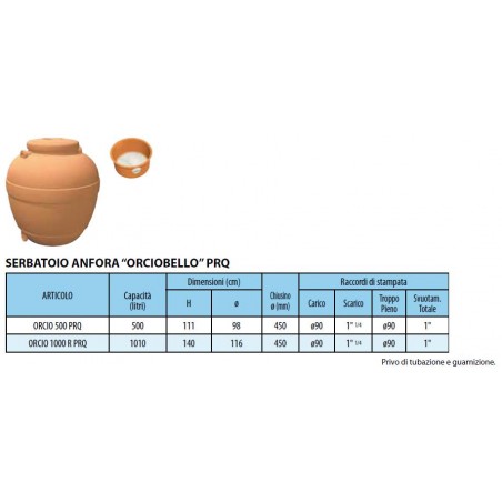 SERBATOIO ORCIOBELLO 500 LITRI