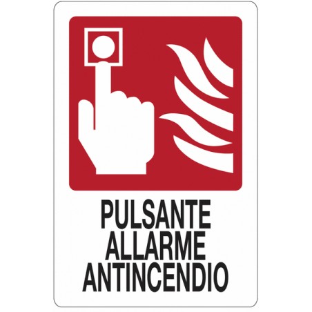 CART. INDIC. PULSANTE ALLARME ANTINCENDIO 25X31