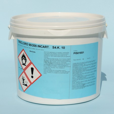 TRICLORO PASTIGLIA DA 200GR SECCHIO 25 KG PISCINA