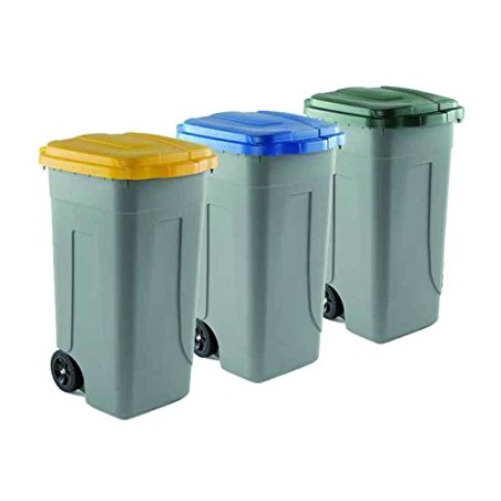 BIDONE CARRELLATO LT.80 C/COPERCHIO (GIALLO)