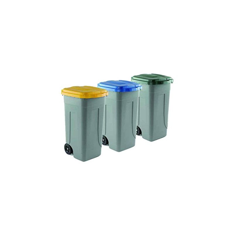 BIDONE CARRELLATO LT.80 C/COPERCHIO (VERDE)