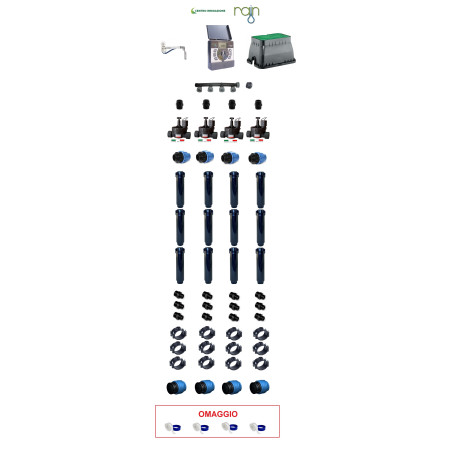 KIT IRRIGAZIONE COMPLETO RAIN 4STAZIONI PROGRAMMAT