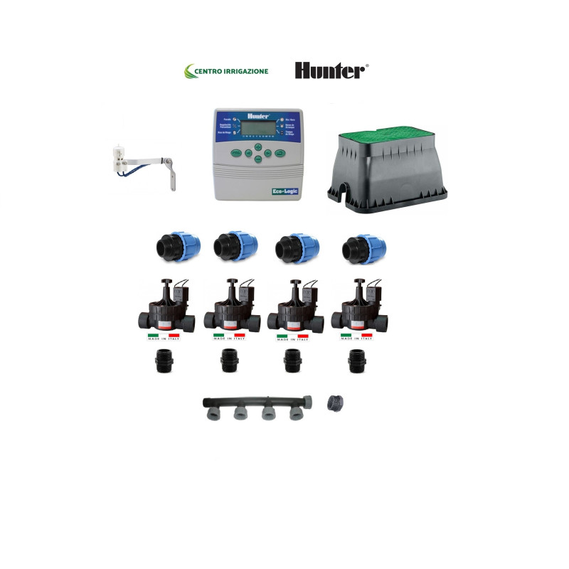 KIT IRRIGAZIONE HUNTER 4 STAZIONI PROGRAMMATORE