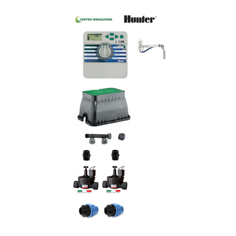 KIT IRRIGAZIONE HUNTER 2STAZIONI PROGRAMMATORE XC2