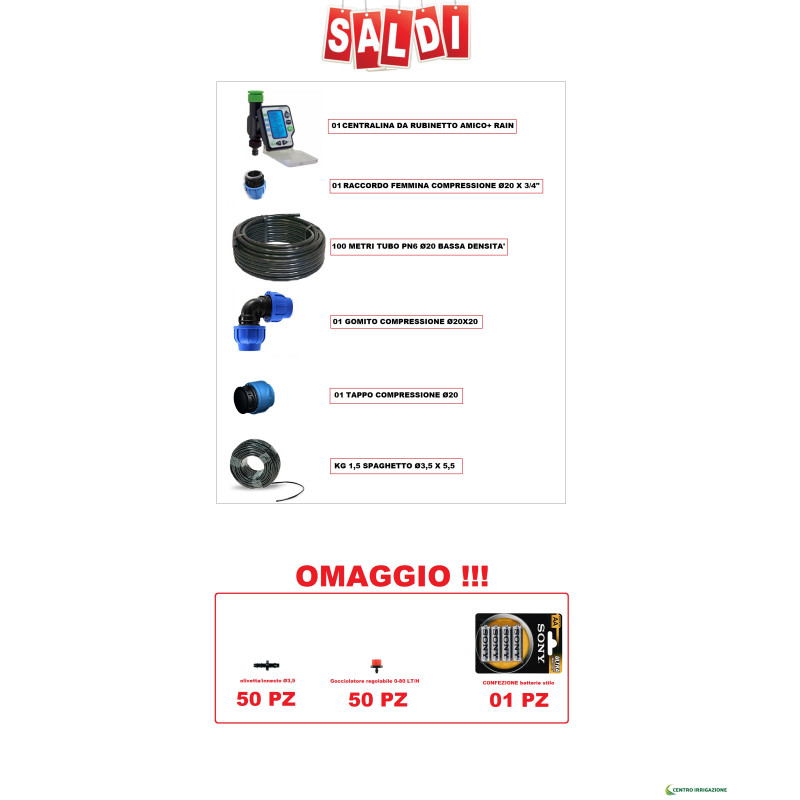 KIT PROGRAMMATORE RUBINETTO AMICO RAIN+ACCESSORI