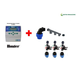 Kit Irrigazione "three" Hunter 4stazioni + Kit Allaccio Collettore 3 Vie