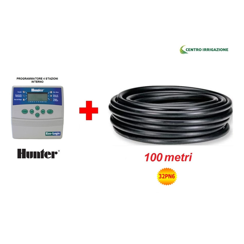 KIT IRRIGAZIONE DOUBLE PROGRAMMATORE HUNTER 4ST+PN