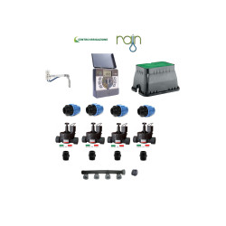 KIT IRRIGAZIONE RAIN 4 STAZIONI PROGRAMMATORE ELET