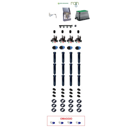 KIT IRRIGAZIONE COMPLETO RAIN 4STAZIONI PROGRAMMAT