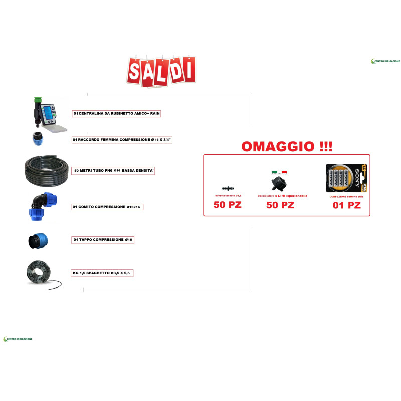 KIT PROGRAMMATORE RUBINETTO AMICO RAIN+ACCESSORI