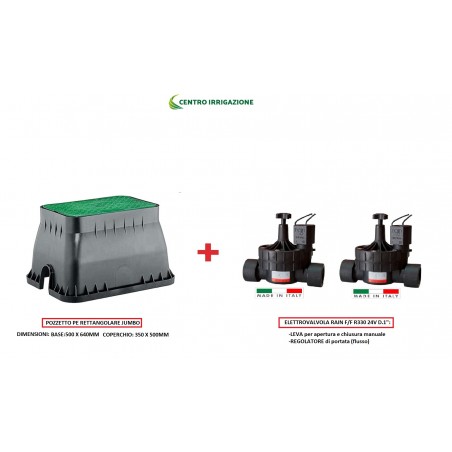 KIT IRRIGAZIONE POZZETTO JUMBO MAXI+ELETTROVALVOLA