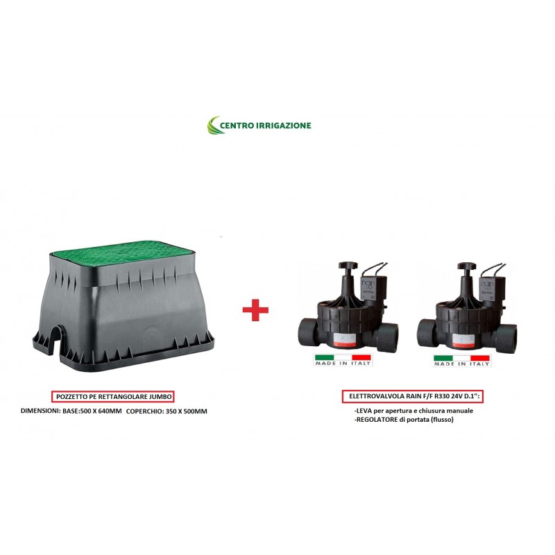 KIT IRRIGAZIONE POZZETTO JUMBO MAXI+ELETTROVALVOLA
