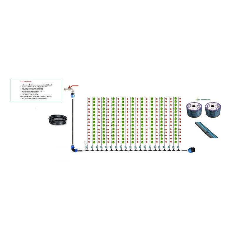 KIT IMPIANTO IRRIGAZIONE COMPLETO MANICHETTA GOCC