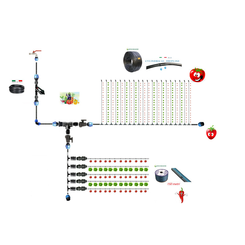 KIT IMPIANTO IRRIGAZIONE MISTO COMPLETO GOCCIA
