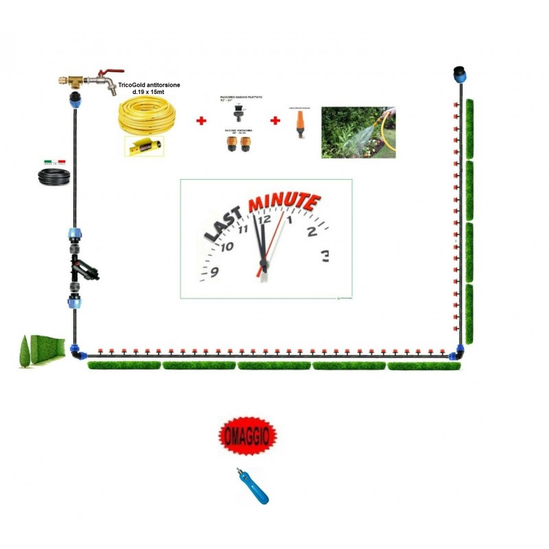 KIT GIARDINO SIEPE TUBO MAGLIATO GOCCIA REG