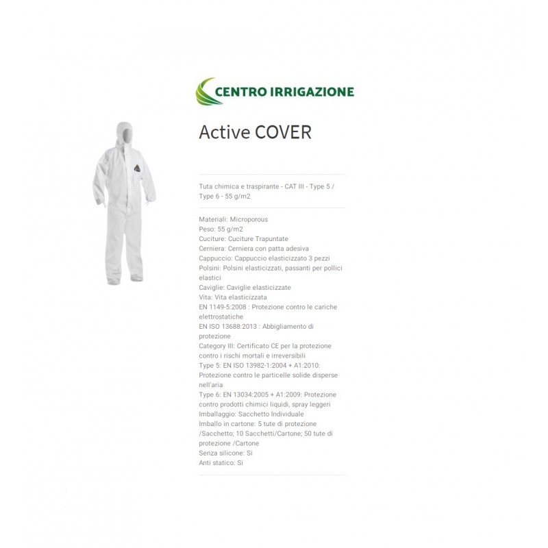 TUTA ACTIVE X550 CE0624 CAT III TYPE 5/6 TAGLIA XL