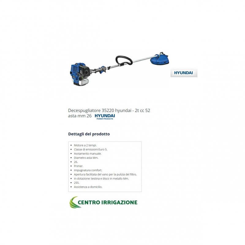 DECESPUGLIATORE HYUNDAI 52CC 2T  2,2HP