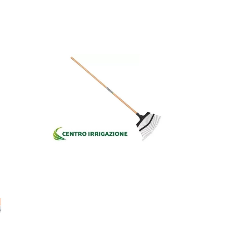 SCOPA PER ERBA E FOGLIE 25 DENTI CON MANICO IN