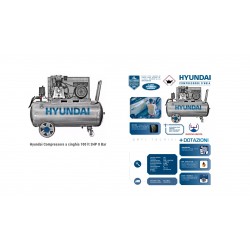 Compressore Lubrificato 100lt 8bar 3hp Hyundai Cinghia