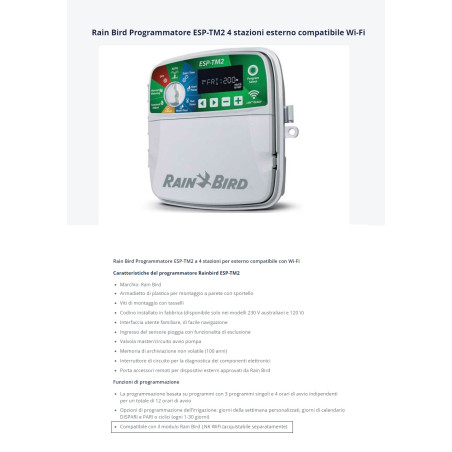 PROGRAMMATORE RAINBIRD COMPAT.WIFI 4STAZ. TM2-4 IN