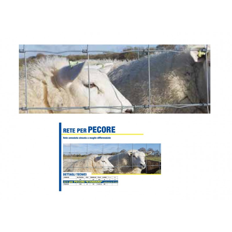 RETE PER PECORE ZINCATA H100 - M15X15 - 50MT/RT