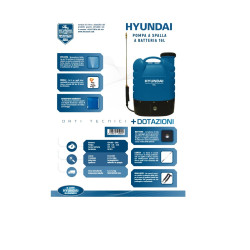 Pompa A Batteria Hyundai 16 Litri 12v 8ah + Batteria + Caricabatteria + Spallacci Imbotti Irrorazione Nebulizzazione