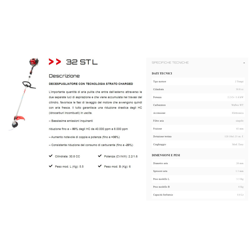 DECESPUGLIATORE IBEA 32STL 2T-30.8CC-2,2HP