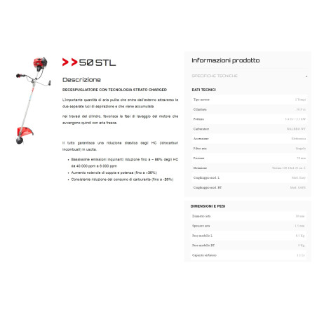 DECESPUGLIATORE IBEA 50STL 2T-50.9CC-3,4HP