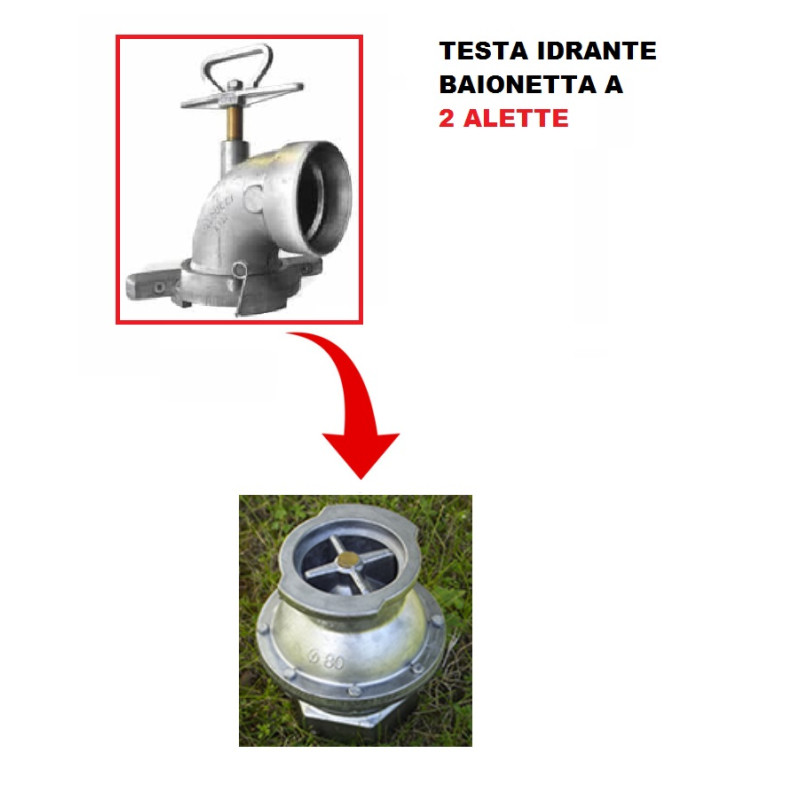CURVA IDRANTE BAIONETTA TIPO A   Ø80X3* 2 ALETTE