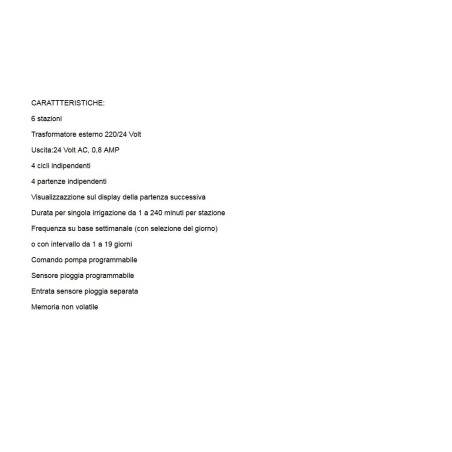 PROGRAMMATORE I-DIAL 6 ZONE 24VAC INTERNO RAIN IDI