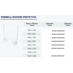 PANNELLO DIVISORE PROT.C/SUPP SP.5MM DIM.100X75CM