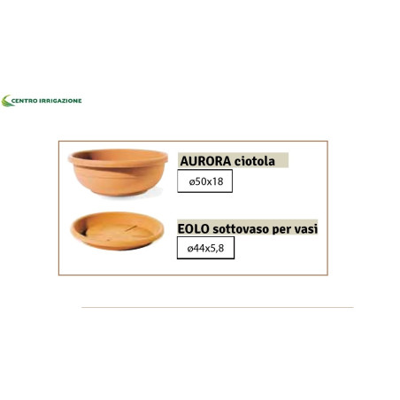 KIT VASO CIOTOLA PLASTICA 50+ARGILLA ESPANSA 10LT