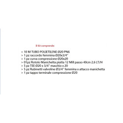 KIT IMPIANTO IRRIGAZIONE COMPLETO MANICHETTA GOCC