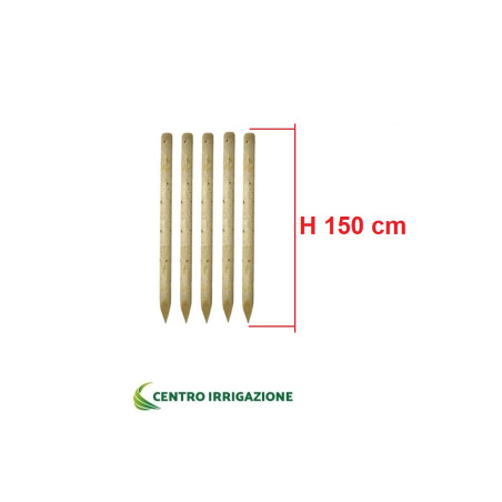 KIT X 5 PALO LEGNO PINO SILVESTRE SCORTECCIATO 4/6