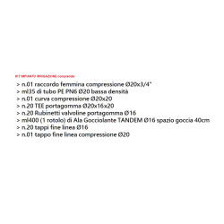 KIT IMPIANTO IRRIGAZIONE COMPLETO ALA GOCCIOLANTE